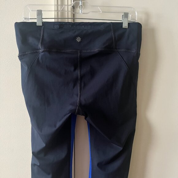 Athleta Velocity Colorblock Capri Leggings / Blue-Black / Medium - Picture 6 of 8